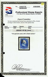 1861-66 (1875 Re-issue), 1¢ blue (Scott 102), a beauty with intense ...