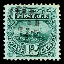 1869, 12¢ green (Scott 117), a beauty with rich color, crisp detail, ...