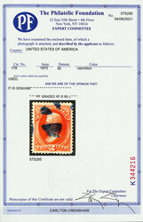 1875, 2¢ vermilion, C.B.N.C. printing (Scott 178), a stunning jumbo ...