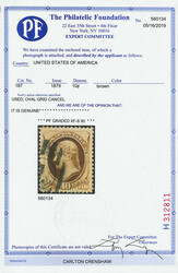 1879, 10¢ brown, A.B.N.C. printing, without secret mark (Scott 187), ...