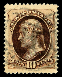 1879, 10¢ brown, A.B.N.C. printing, with secret mark (Scott 188), ...