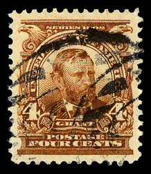 1903, 4¢ brown (Scott 303), an attention-grabbing jumbo with deep, ...