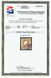 1908, 4¢ orange brown, D.L. watermark (Scott 334), a breathtaking ...