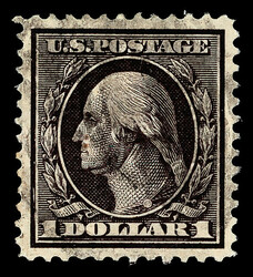 1909, $1 violet brown, D.L. watermark (Scott 342), with razor-sharp ...