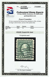 1916, 1¢ green, unwatermarked, perf. 10 (Scott 462), a beauty with ...