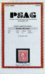 1916, 2¢ carmine, type I, unwatermarked, perf. 10 (Scott 463), sound ...