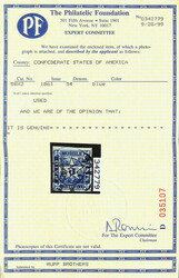 Mobile, Ala., 1861, 5¢ blue (Scott 58X2), with proof-like color and ...