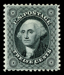 1857-60 (1875 Reprint), 12¢ greenish black (Scott 44), without gum ...