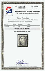 1861-66 (1875 Re-issue), 2¢ black (Scott 103), unused without gum, ...