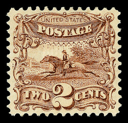 1869, 2¢ brown (Scott 113), o.g., lightly hinged, a choice example ...