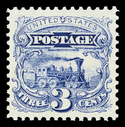 1869, 3¢ ultramarine (Scott 114), o.g., never hinged, Post Office ...
