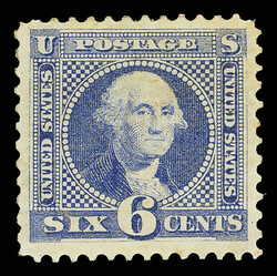 1869, 6¢ ultramarine (Scott 115), o.g., lightly hinged, fresh with ...