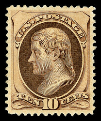 1879, 10¢ brown, A.B.N.C. printing, with secret mark (Scott 188), o ...