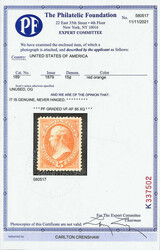 1879, 15¢ red orange, A.B.N.C. printing (Scott 189), o.g., never ...