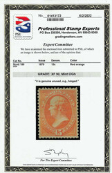 1879, 15¢ red orange, A.B.N.C. printing (Scott 189), o.g., hinged, ...