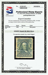 1903, 1¢ blue green (Scott 300), o.g., never hinged, the picture of ...