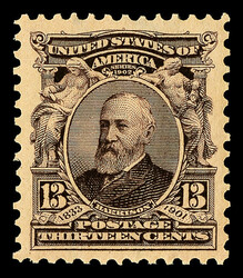 1902, 13¢ purple black (Scott 308), o.g., never hinged, ...