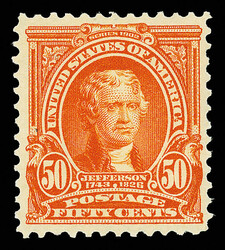 1903, 50¢ orange (Scott 310), o.g., lightly hinged, a pretty stamp ...