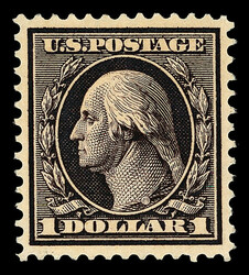 1909, $1 violet brown, D.L. watermark (Scott 342), o.g., never hinged ...