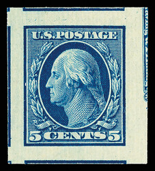 1909, 5¢ blue, D.L. watermark, imperf. (Scott 347), right margin ...