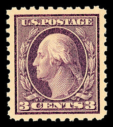 1914, 3¢ deep violet, type I, S.L. watermark, perf. 10 (Scott 426), ...