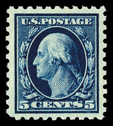 1914, 5¢ blue, S.L. watermark, perf. 10 (Scott 428), o.g., never ...