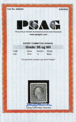 1914, 7¢ black, S.L. watermark, perf. 10 (Scott 430), o.g., never ...