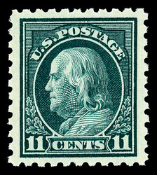 1915, 11¢ dark green, S.L. watermark, perf. 10 (Scott 434), o.g., ...