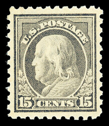 1914, 15¢ gray, S.L. watermark, perf. 10 (Scott 437), o.g., never ...