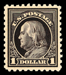 1915, $1 violet black, D.L. watermark, perf. 10 (Scott 460), o.g., ...