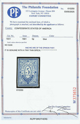 Charleston, S.C., 1861, 5¢ blue (Scott 16X1), unused without gum, ...