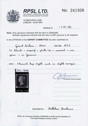 1840, Queen Victoria First Issue, 1d black (Scott 1), Plate Ib, A-K, ...