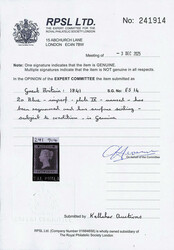 1841, 2d blue, "white lines" (Scott 4), plate IV, O-C, regummed, ...