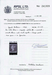 1841, 2d pale blue, "white lines" (Scott 4a), Plate III, A-F, o.g., ...