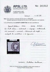 1854, Queen Victoria (embossed), 6d dull lilac, watermark reversed ...