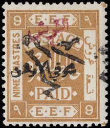 1923 Surcharges, ½pi on 9pi purple, red type 1a surcharge (Scott 98 ...