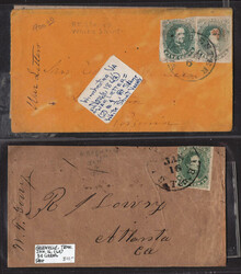 Balance of Stamped Covers, 25 covers comprising #1 (3, one with two ...