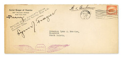 1918 (Dec. 18), First Airmail Flight Cover, from New York to Bismarck ...