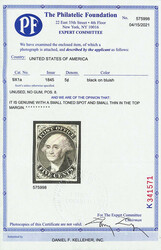 New York, N.Y., 1846, 5¢ black on bluish, signed "ACM", "AC" ...