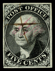 New York, N.Y., 1846, 5¢ black on bluish, signed "A.C.M." (Scott ...