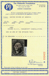 New York, N.Y., 1846, 5¢ black on bluish, signed "A.C.M." (Scott ...