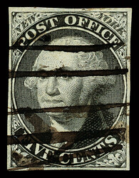 New York, N.Y., 1845, 5¢ black on bluish, without signature (Scott ...