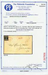 St. Louis, Mo., 1845, 10¢ black on greenish (Scott 11X2), Type III, ...