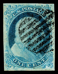 1851, 1¢ blue, type Ib (Scott 5A), pos. 3R1E, large even margins all ...