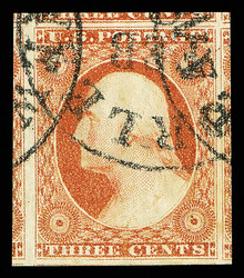 1852, 3¢ dull red, type II (Scott 11A), fresh and clean with bright ...
