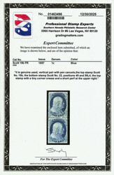 1857, 1¢ blue, types Ic & IIIa (Scott 19b,22), vertical pair, #19b ...