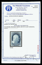 1857, 1¢ blue, type II (Scott 20), plate 2, position 70R2, o.g., ...