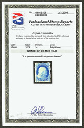 1857-60 (1875 Reprint), 1¢ bright blue (Scott 40), without gum as ...