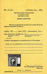 1857-60 (1875 Reprint), 12¢ greenish black (Scott 44), without gum ...