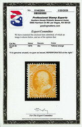 1857-60 (1875 Reprint), 30¢ yellow orange (Scott 46), without gum as ...